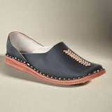 Leather Black Jutis For Men