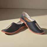 Leather Black Jutis For Men