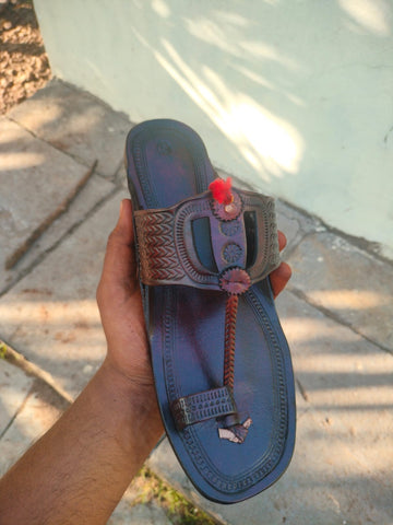 Kolapuri Centre Leather Brown Kolhapuri Sandal