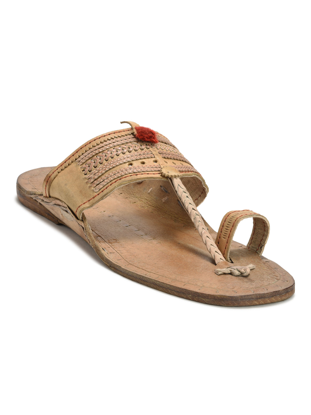 Kolapuri Centre Leather Tan Kolhapuri Sandal