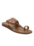 Women's Leather Copper Kolhapuri Sandal