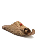 Kolapuri Centre Leather Tan Kolhapuri Sandals