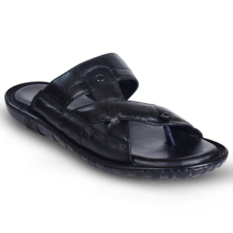 Men's Pure Leather Black Sandals