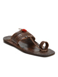 Kolapuri Centre Leather Brown Kolhapuri Sandal