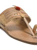 Kolapuri Centre Leather Tan Kolhapuri Sandal