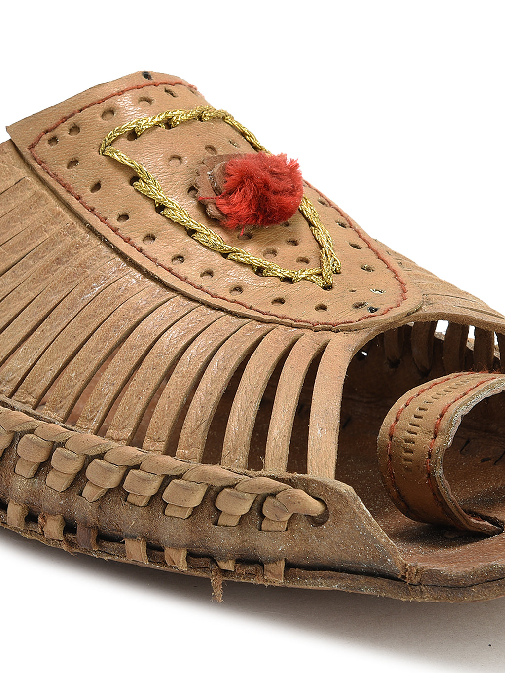Kolapuri Centre Leather Tan Kolhapuri Sandals