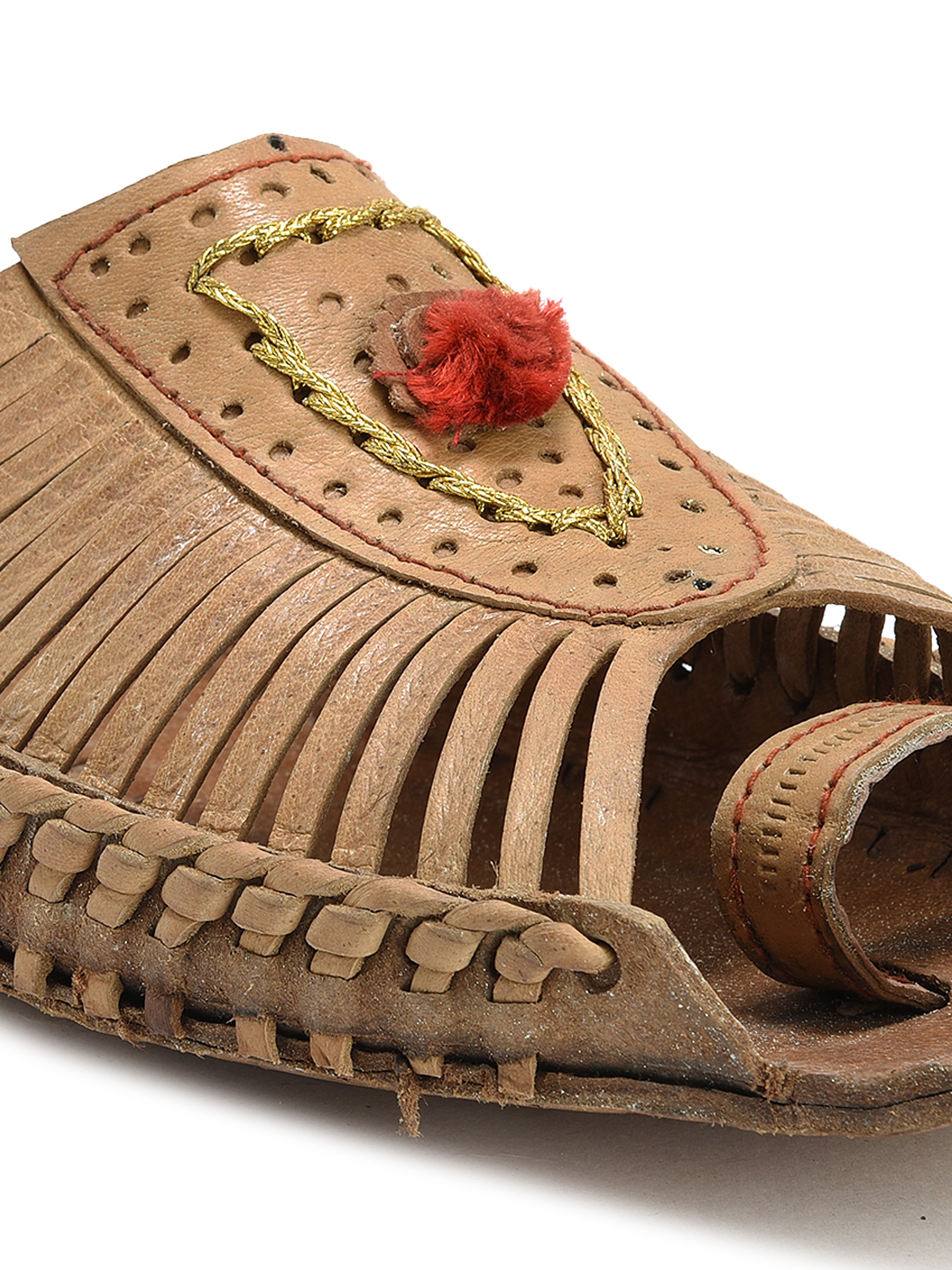 Kolapuri Centre Leather Tan Kolhapuri Sandals