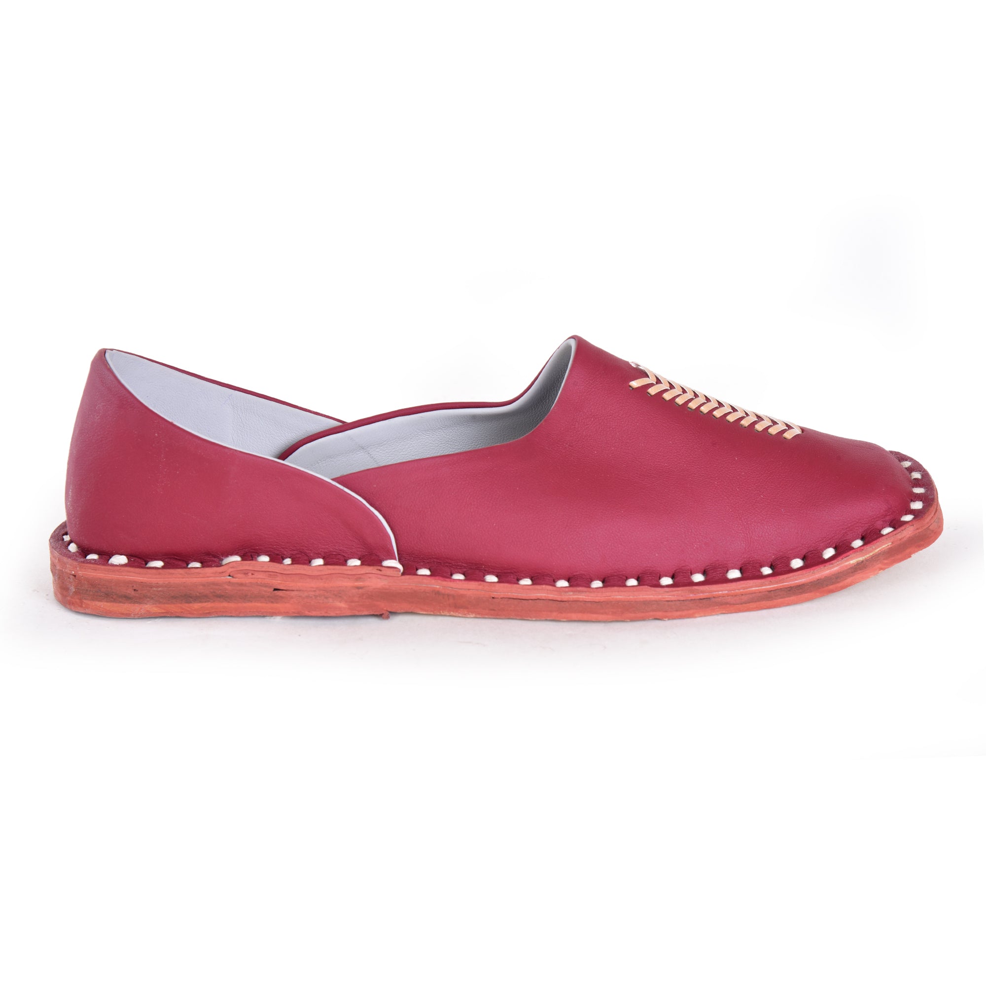 Leather Maroon Jutis For Men