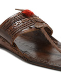Kolapuri Centre Leather Brown Kolhapuri Sandal