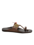 Kolapuri Centre Leather Brown Kolhapuri Jari Sandal