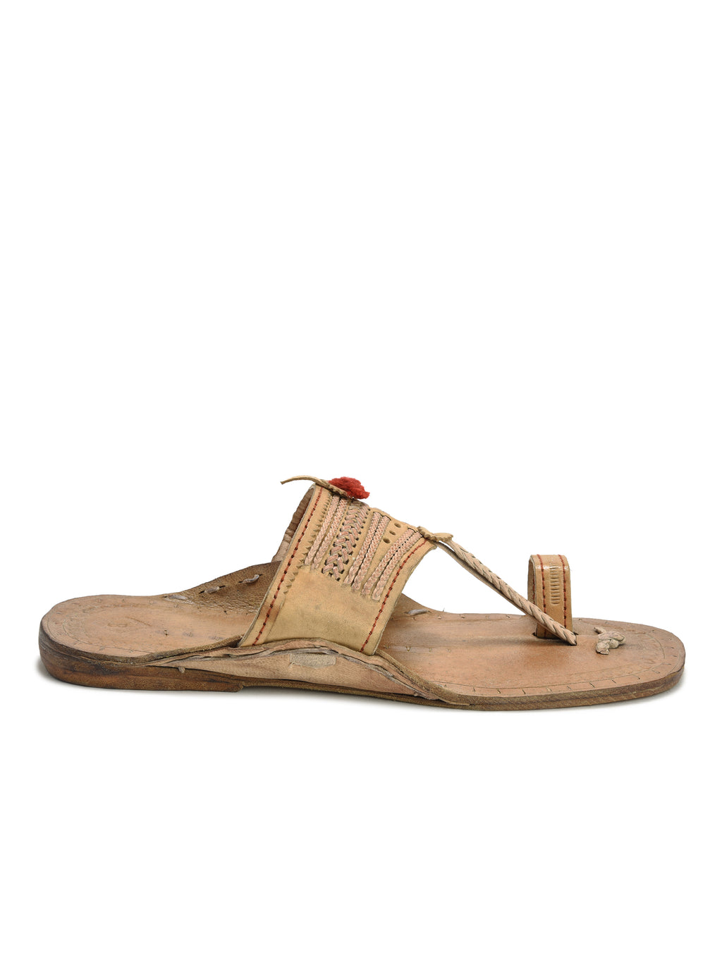 Kolapuri Centre Leather Tan Kolhapuri Sandal