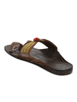 Kolapuri Centre Leather Brown Kolhapuri Jari Sandal