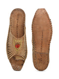 Kolapuri Centre Leather Tan Kolhapuri Sandals