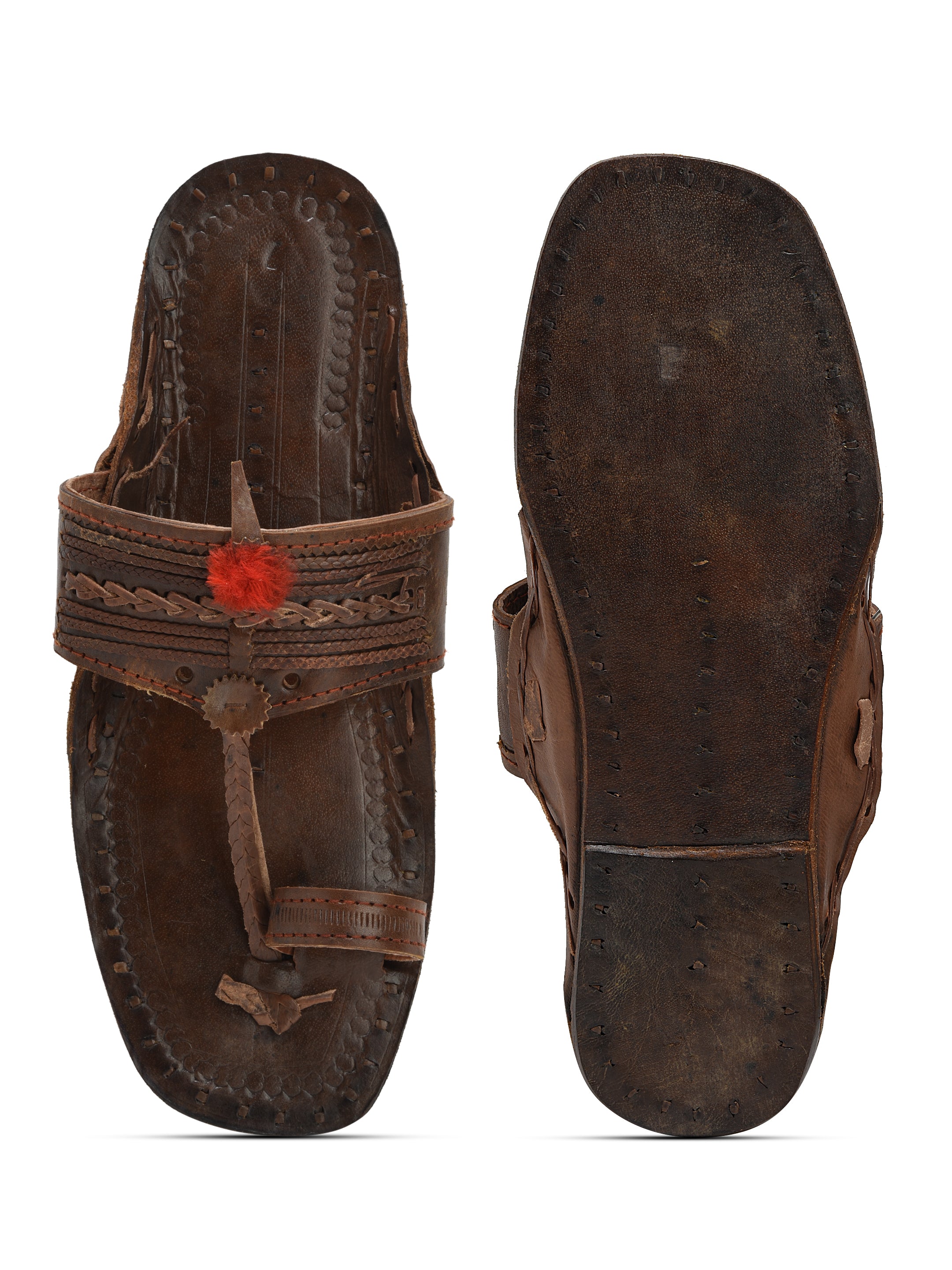 Kolapuri Centre Leather Brown Kolhapuri Sandal