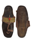 Kolapuri Centre Leather Brown Kolhapuri Jari Sandal