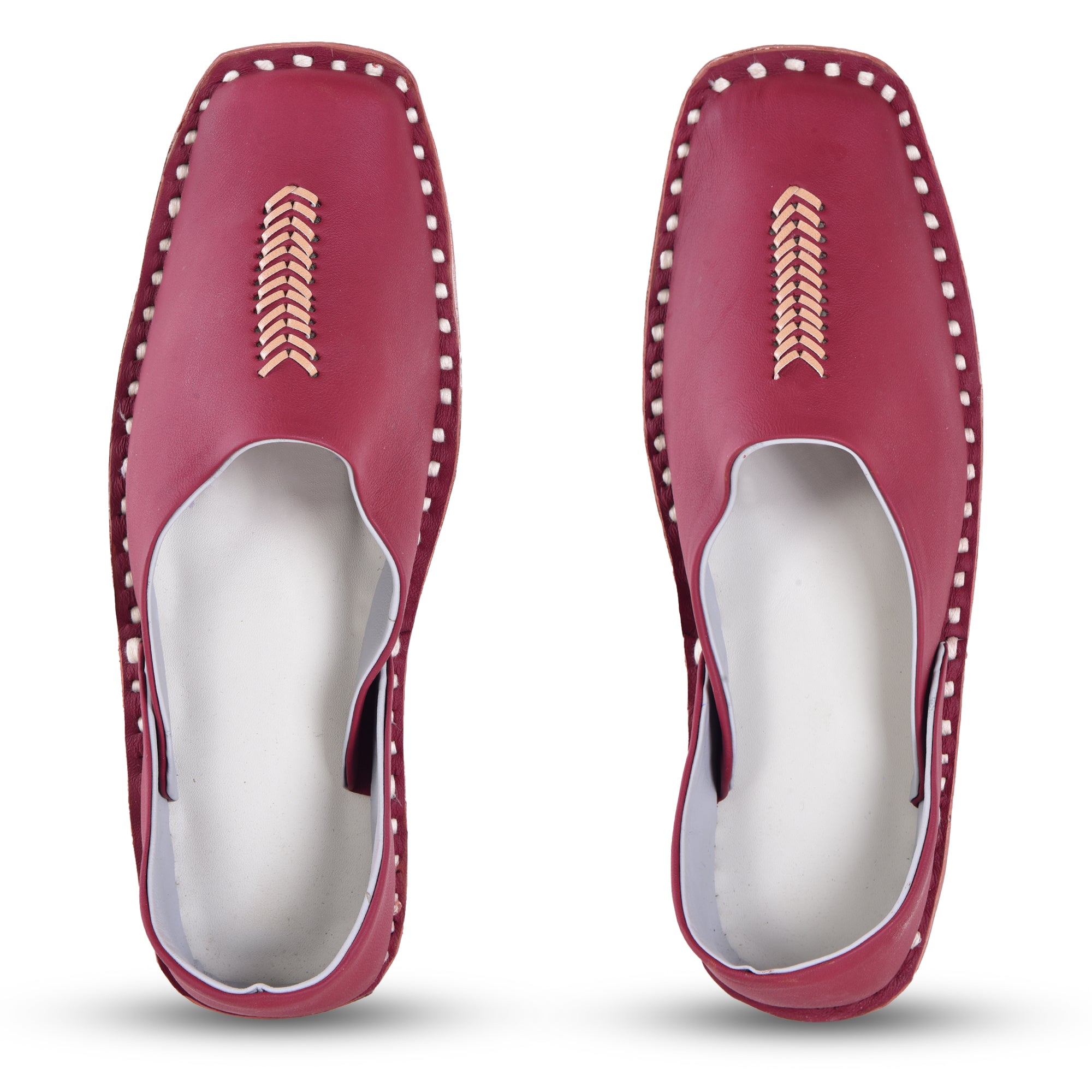 Leather Maroon Jutis For Men