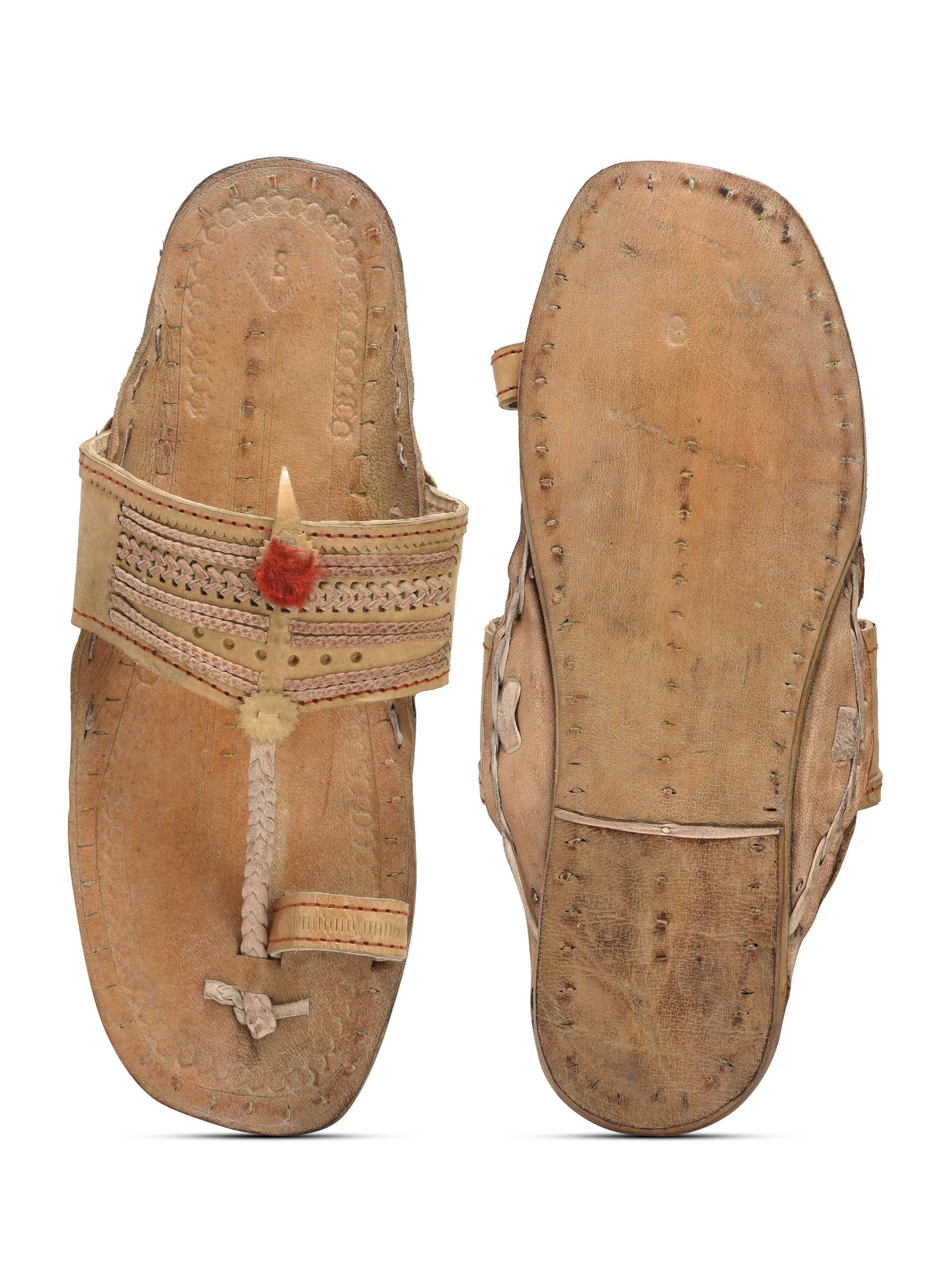Kolapuri Centre Leather Tan Kolhapuri Sandal