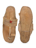 Kolapuri Centre Leather Tan Kolhapuri Sandal