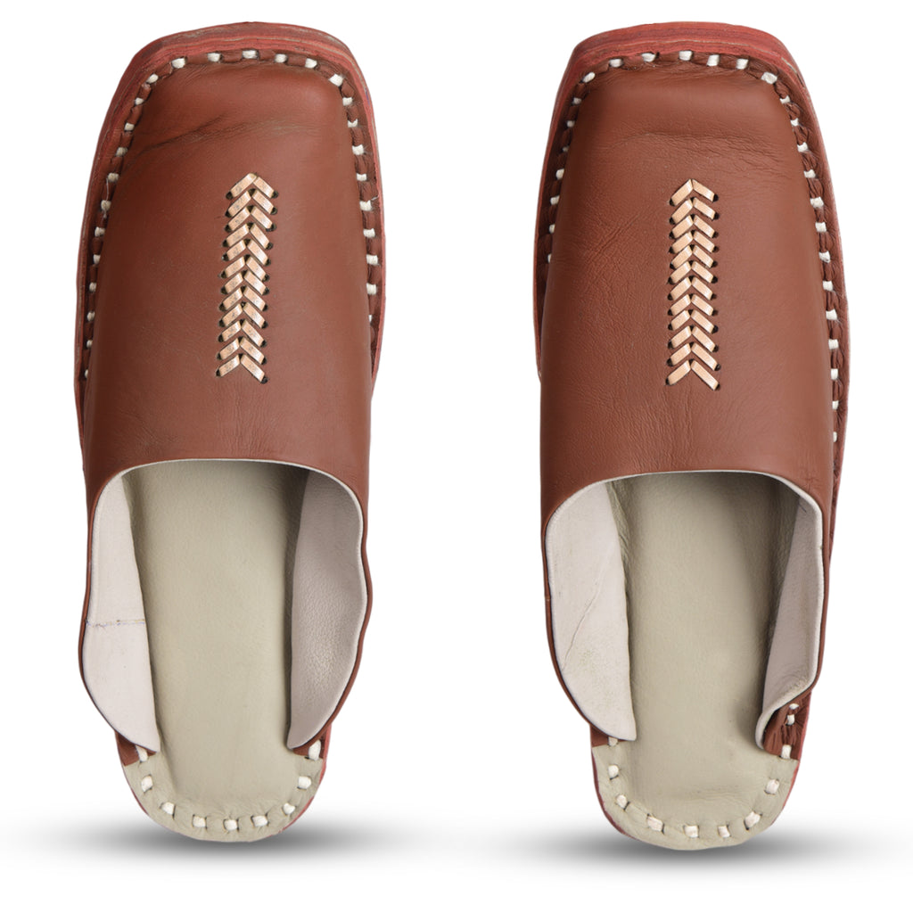 Leather Tan Jutis For Men