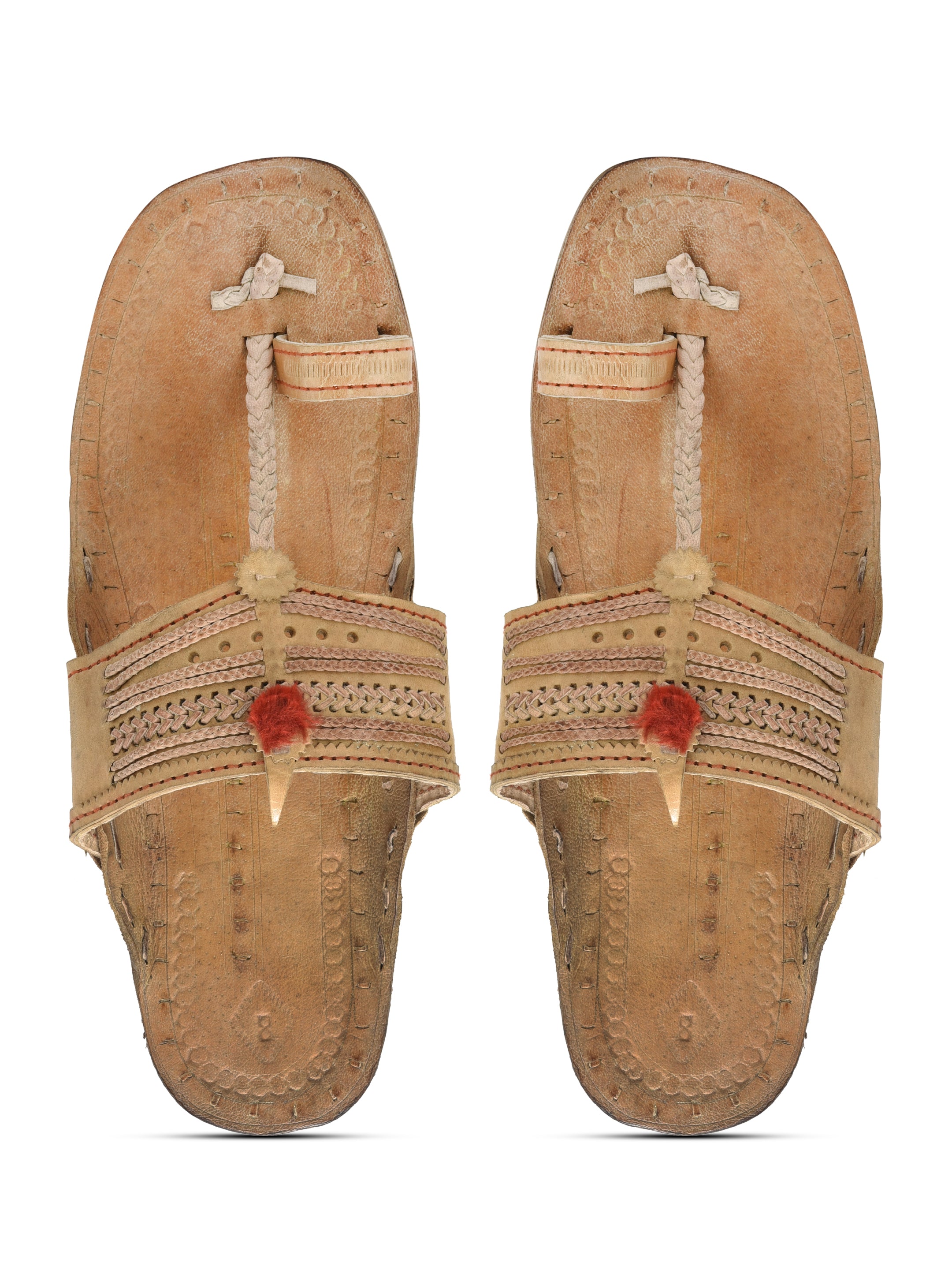 Kolapuri Centre Leather Tan Kolhapuri Sandal