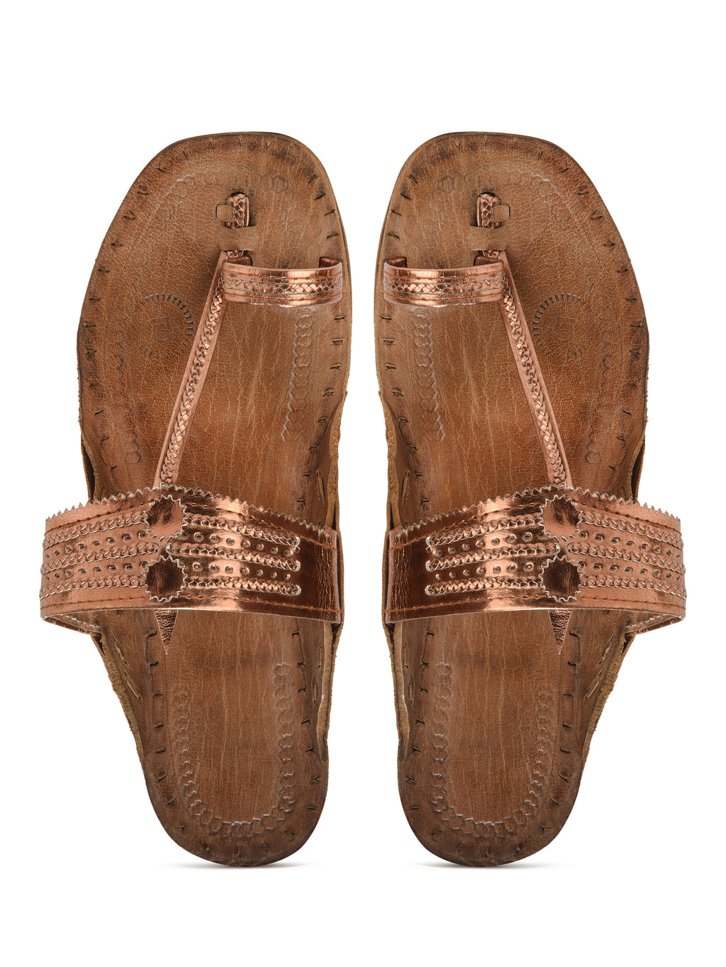 Women's Leather Copper Kolhapuri Sandal