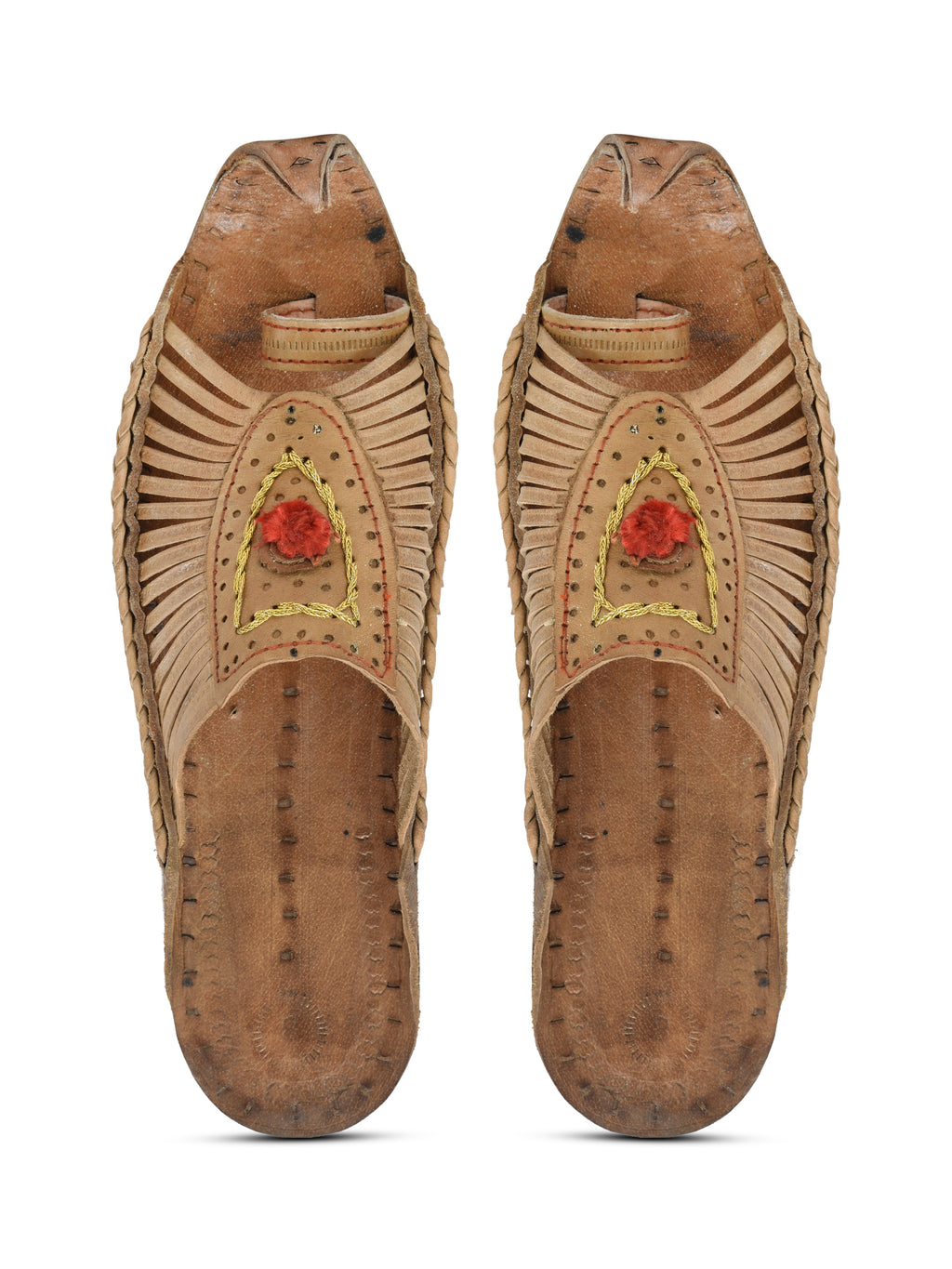 Kolapuri Centre Leather Tan Kolhapuri Sandals