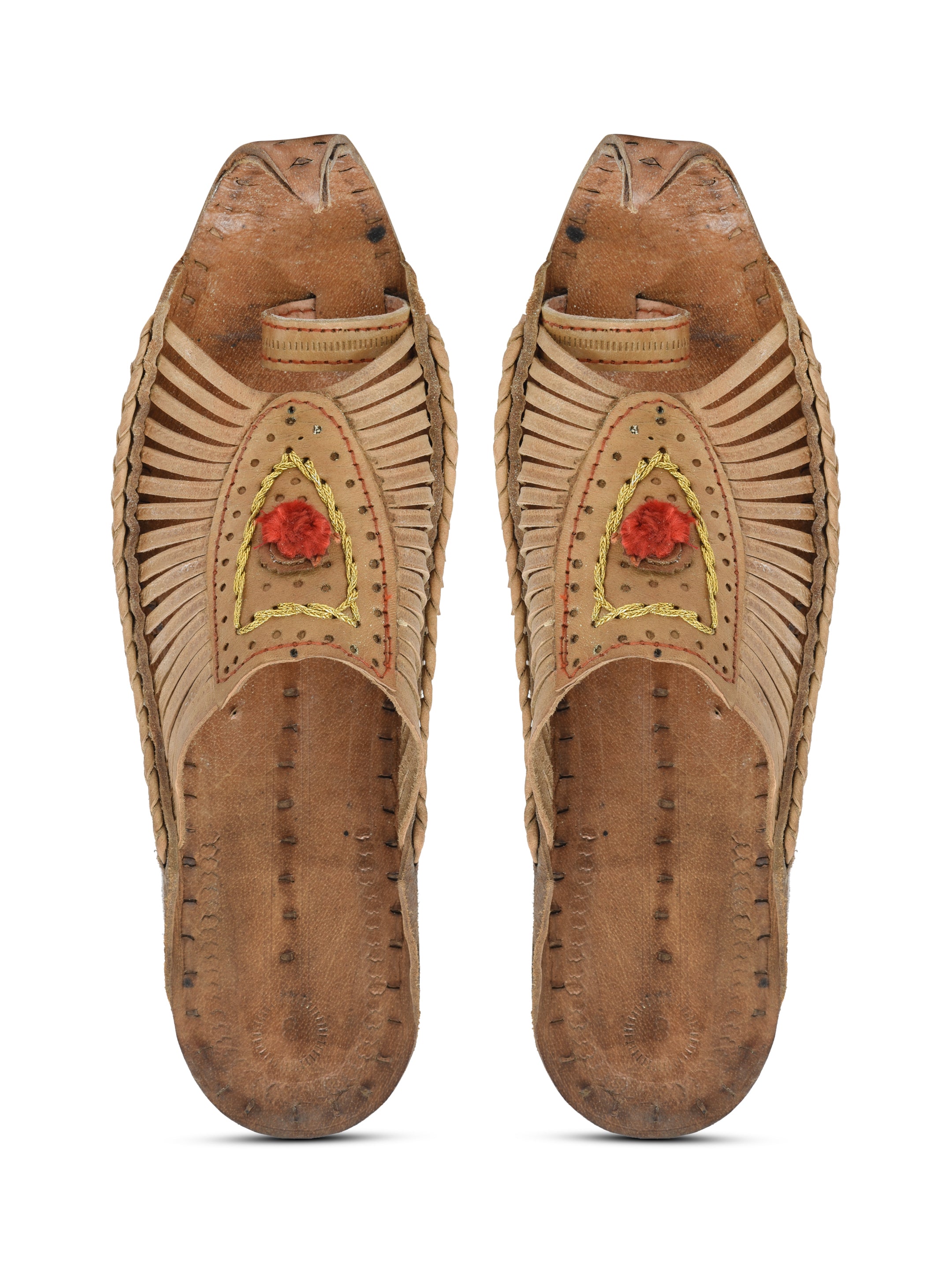 Kolapuri Centre Leather Tan Kolhapuri Sandals