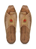 Kolapuri Centre Leather Tan Kolhapuri Sandals