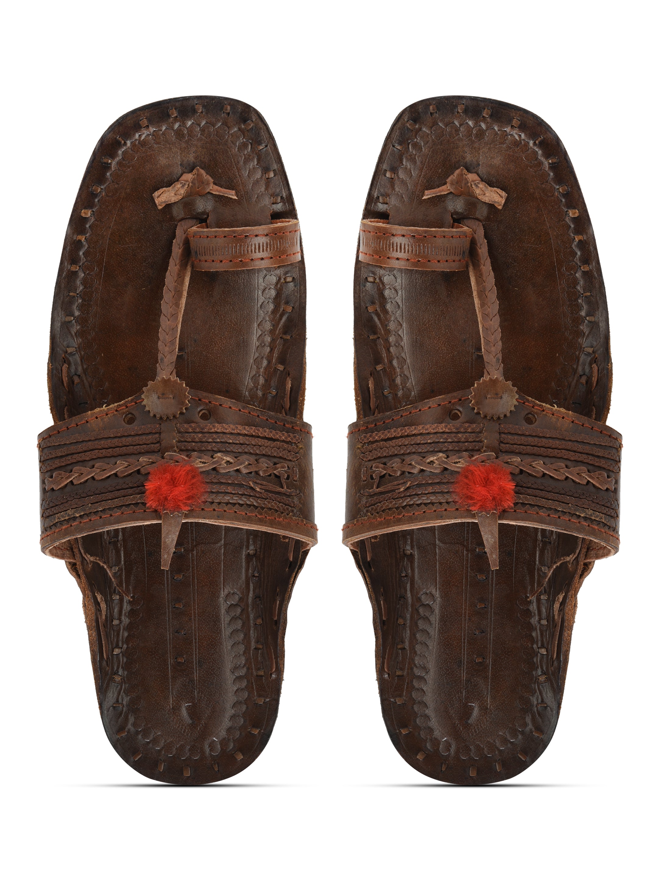 Kolapuri Centre Leather Brown Kolhapuri Sandal