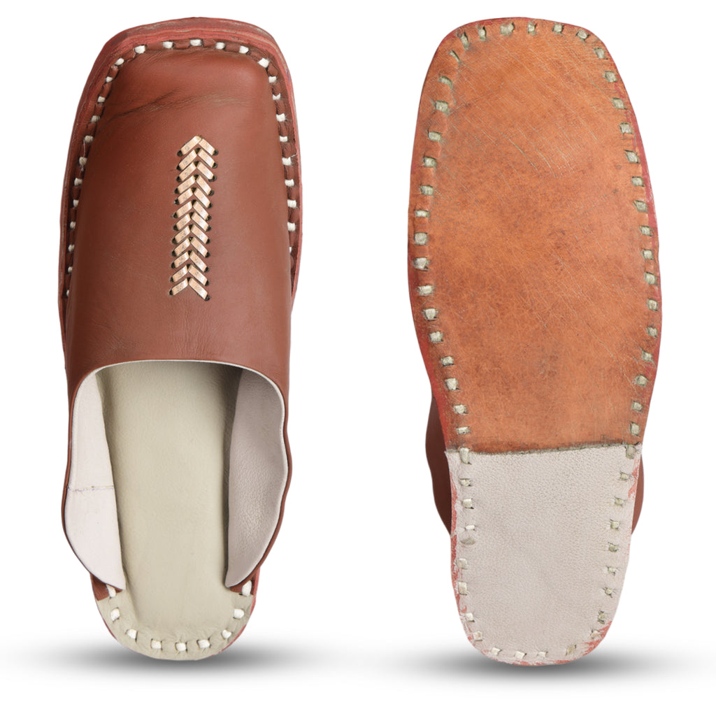 Leather Tan Jutis For Men