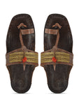 Kolapuri Centre Leather Brown Kolhapuri Jari Sandal