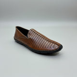 Brown leather shoe or juti for casual or parry wear