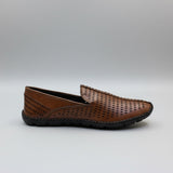 Brown leather shoe or juti for casual or parry wear