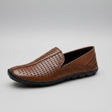 Brown leather shoe or juti for casual or parry wear