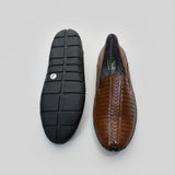 Brown leather shoe or juti for casual or parry wear