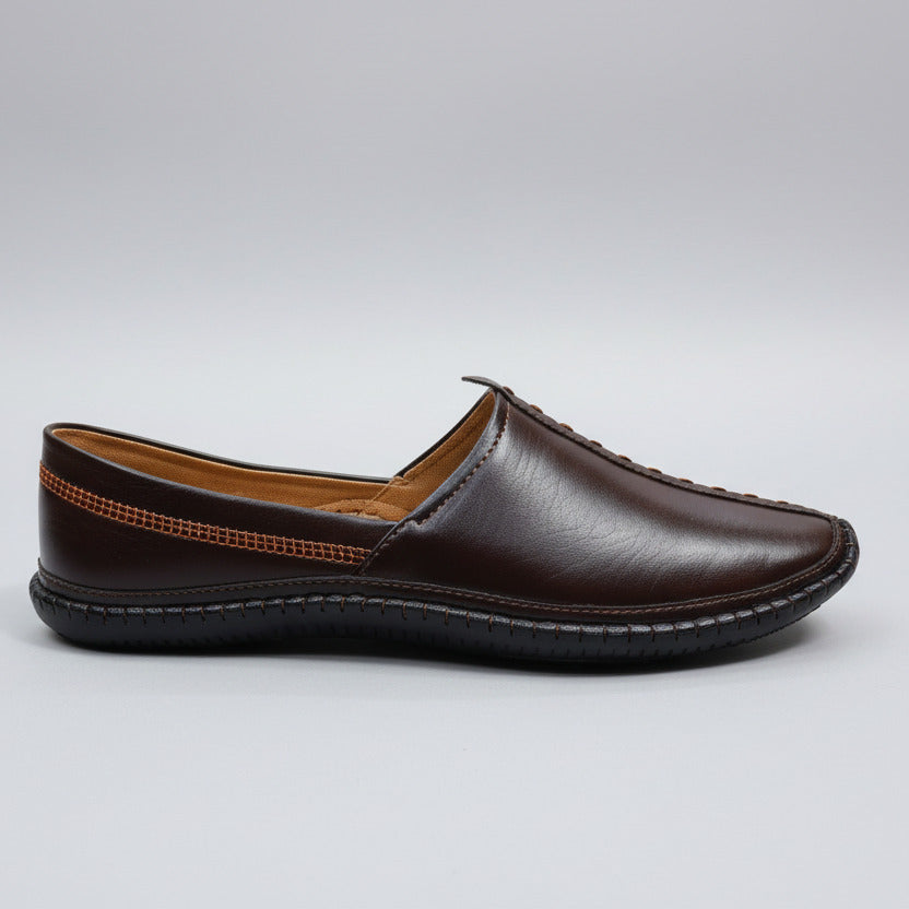 Handcrafted Brown Leather Loafers for Men