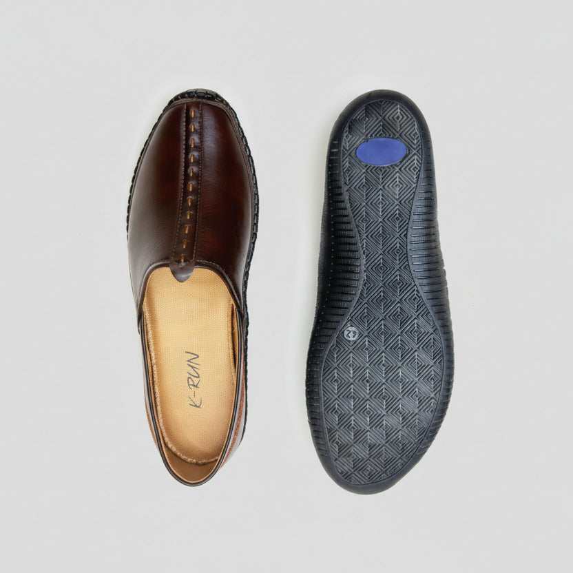 Handcrafted Brown Leather Loafers for Men