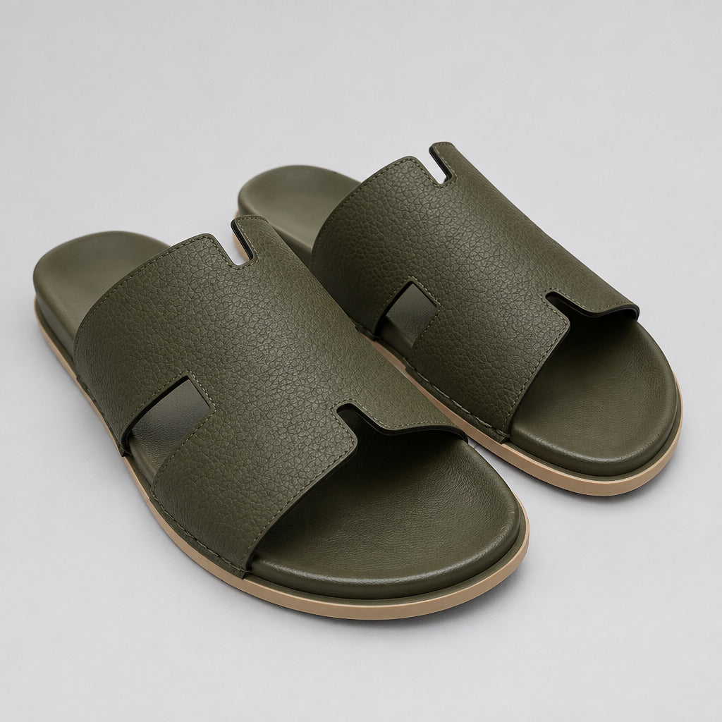 Olive Green Comfort Sandals For Men