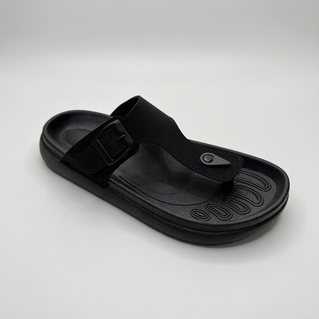 Black Comfort Sandals For Men