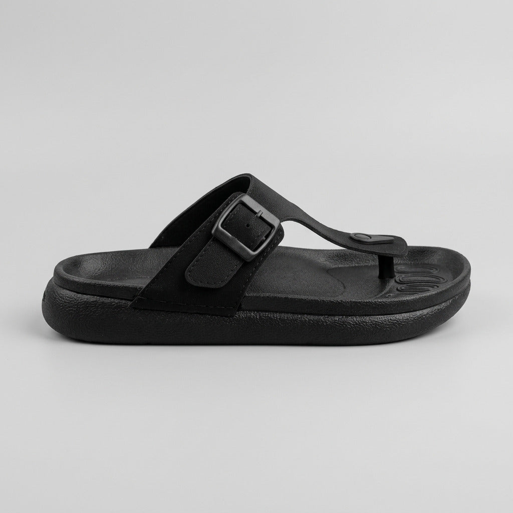 Black Comfort Sandals For Men