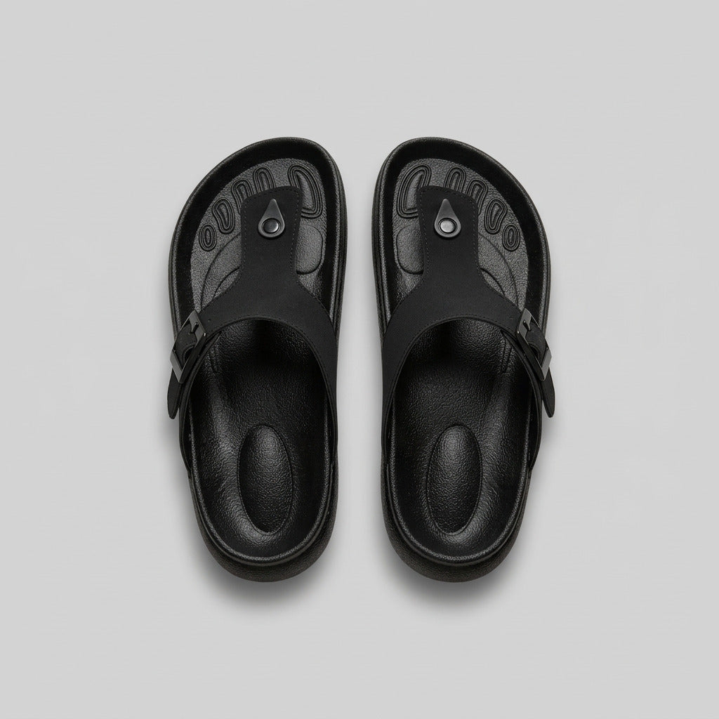 Black Comfort Sandals For Men