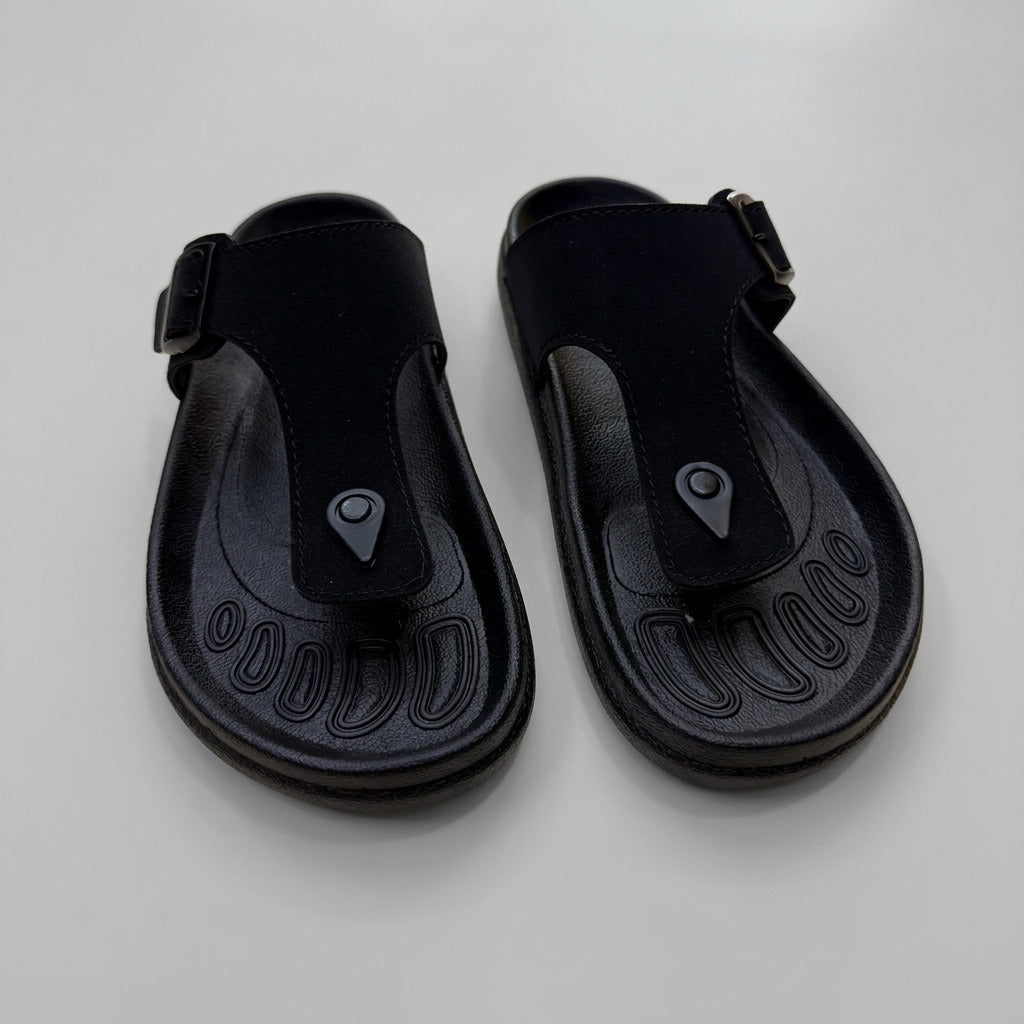 Black Comfort Sandals For Men