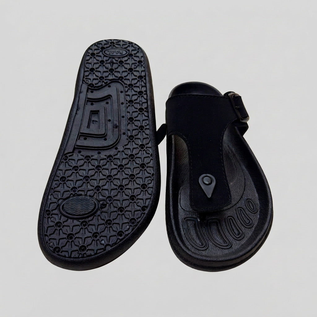 Black Comfort Sandals For Men