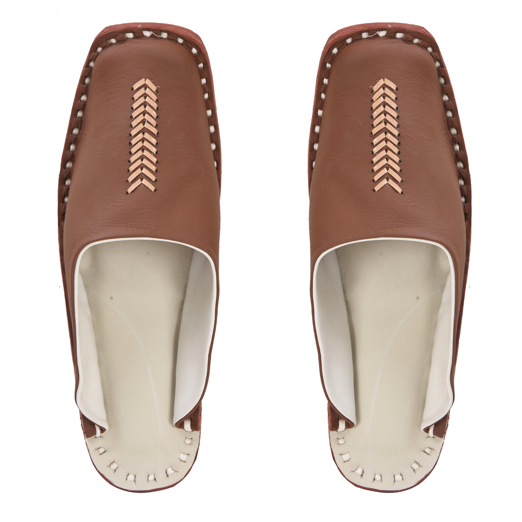 Leather Tan Jutis For Men