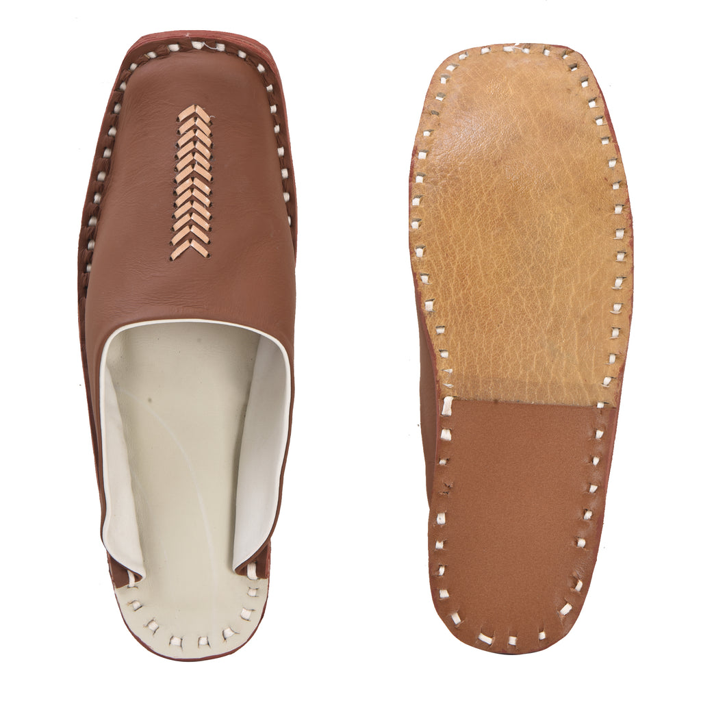 Leather Tan Jutis For Men