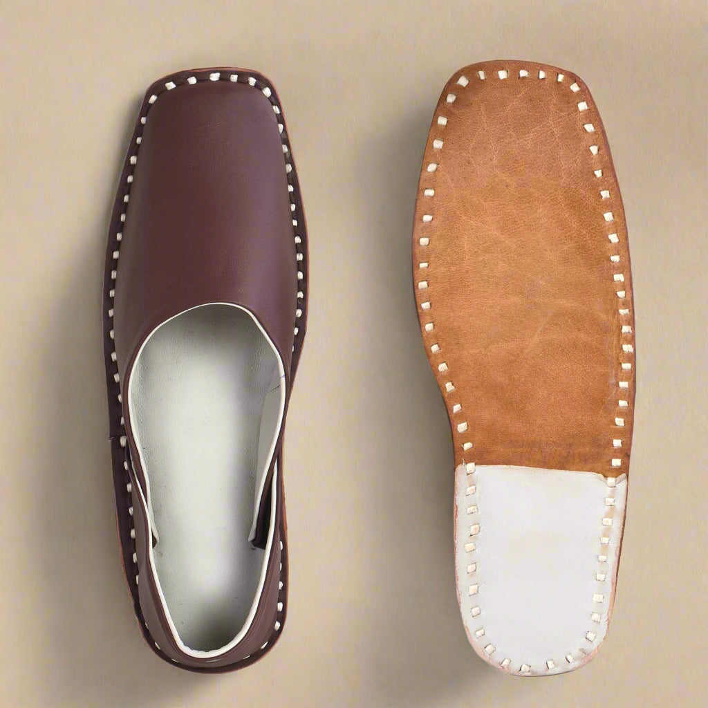 Leather Brown Jutis For Men