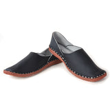 Leather Black Jutis For Men