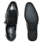 Men's Designer Black Monk Strap Shoes