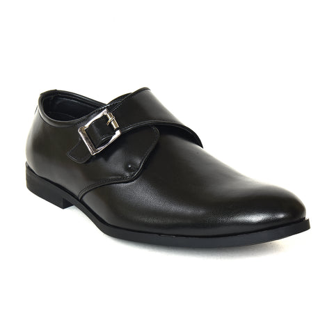 Men's Designer Black Monk Strap Shoes