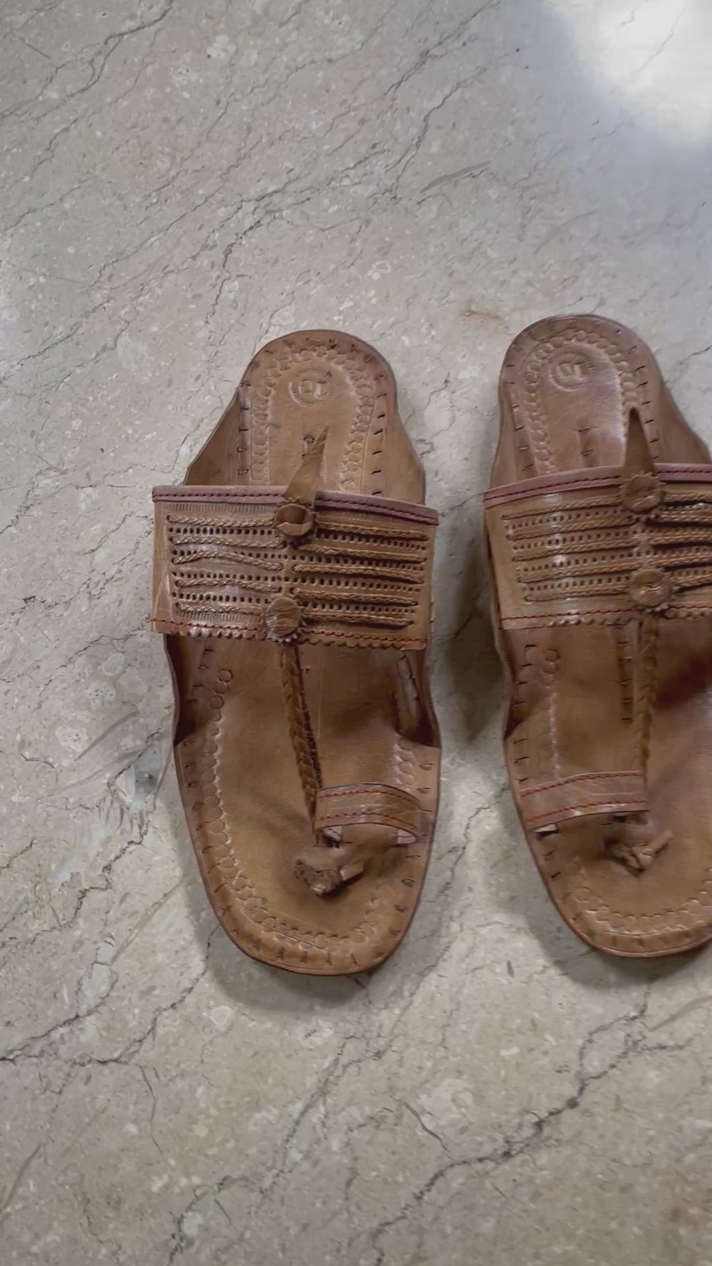 Kolapuri Centre Leather Tan Kolhapuri Sandals
